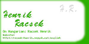 henrik racsek business card